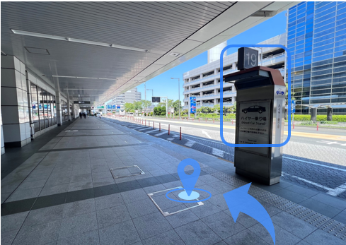 【19番柱】の隣がお乗り場です