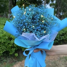 蓝色满天星干花成品情人节礼物