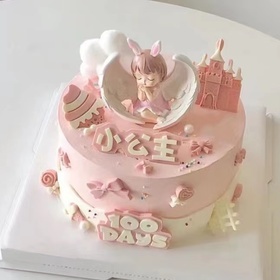 满月蛋糕女孩公主风图片